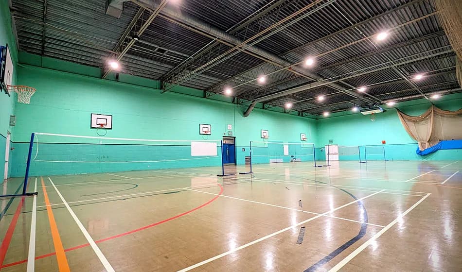 Four-court sports hall at Kennet Leisure Centre, Thatcham