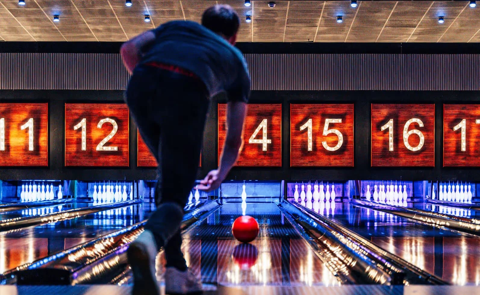 Ten-pin bowling at Codona's, Aberdeen Beach