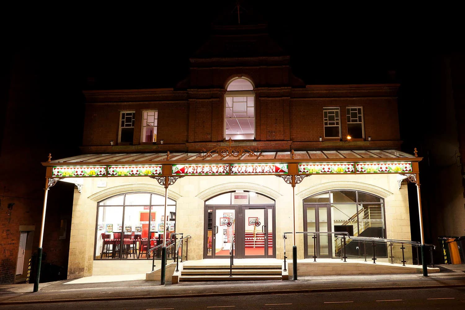 The auditorium at Theatr Colwyn, Colwyn Bay, with seating facing the stage