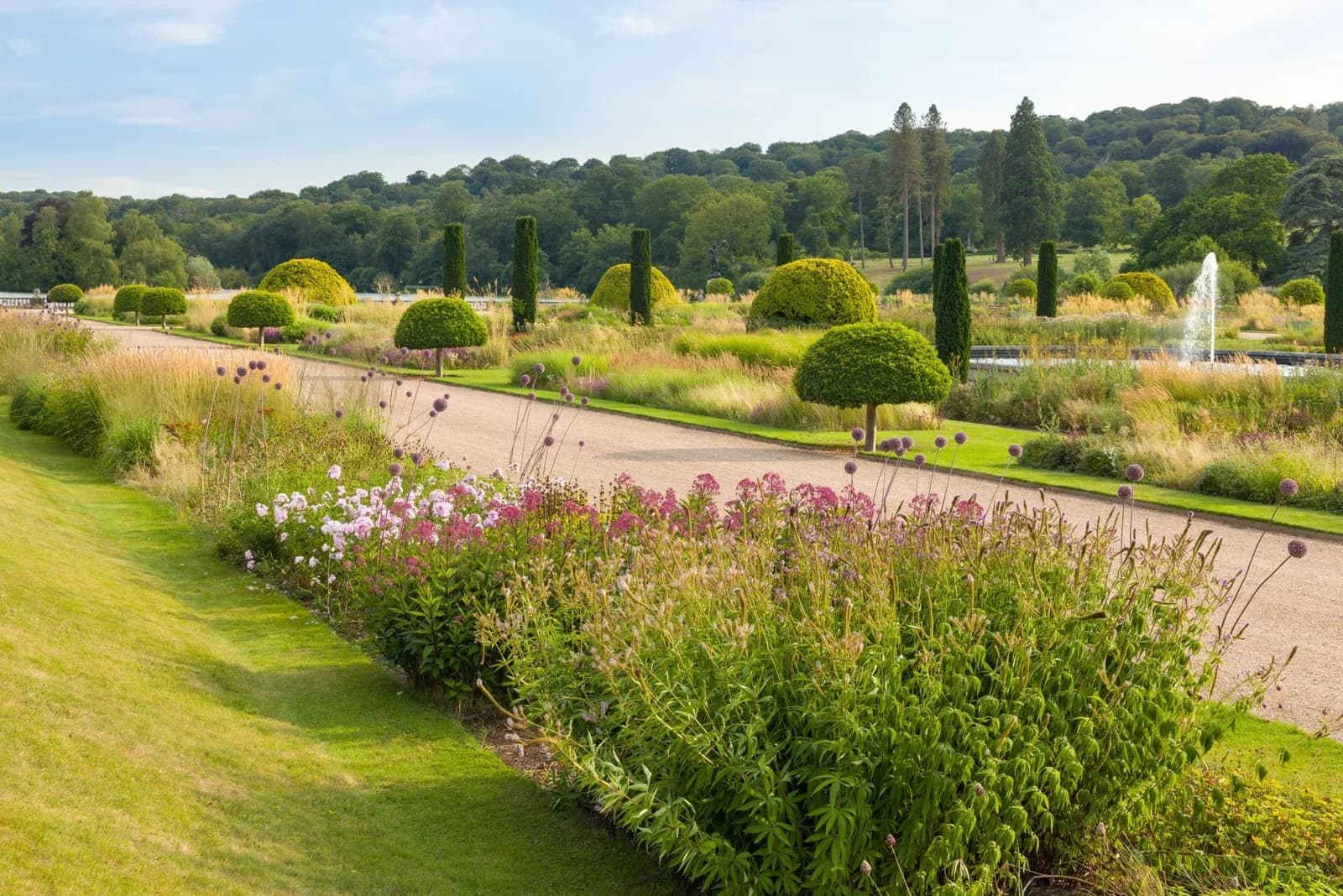 Italian gardens and lakeside views at Trentham Gardens, Stoke-on-Trent