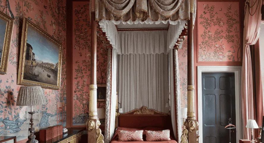 Ornate state room interior at Belvoir Castle