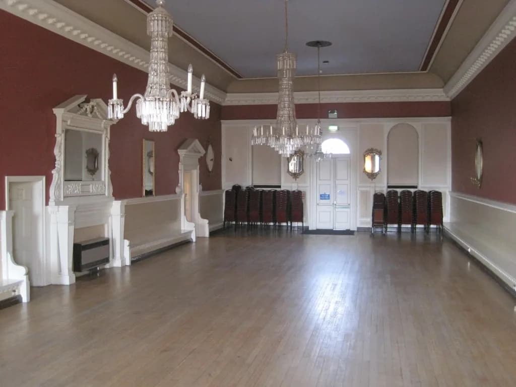The Georgian ballroom at Stamford Arts Centre, originally the 1727 Assembly Rooms