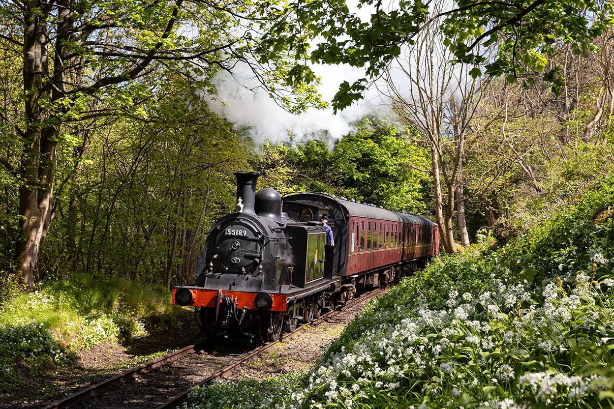 Heritage steam train on the Bo'ness & Kinneil Railway
