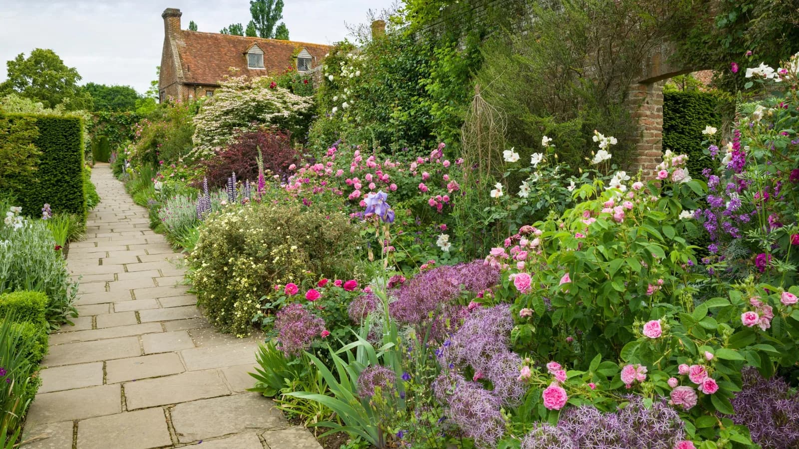 The famous Rose Garden at Sissinghurst Castle Garden, Kent