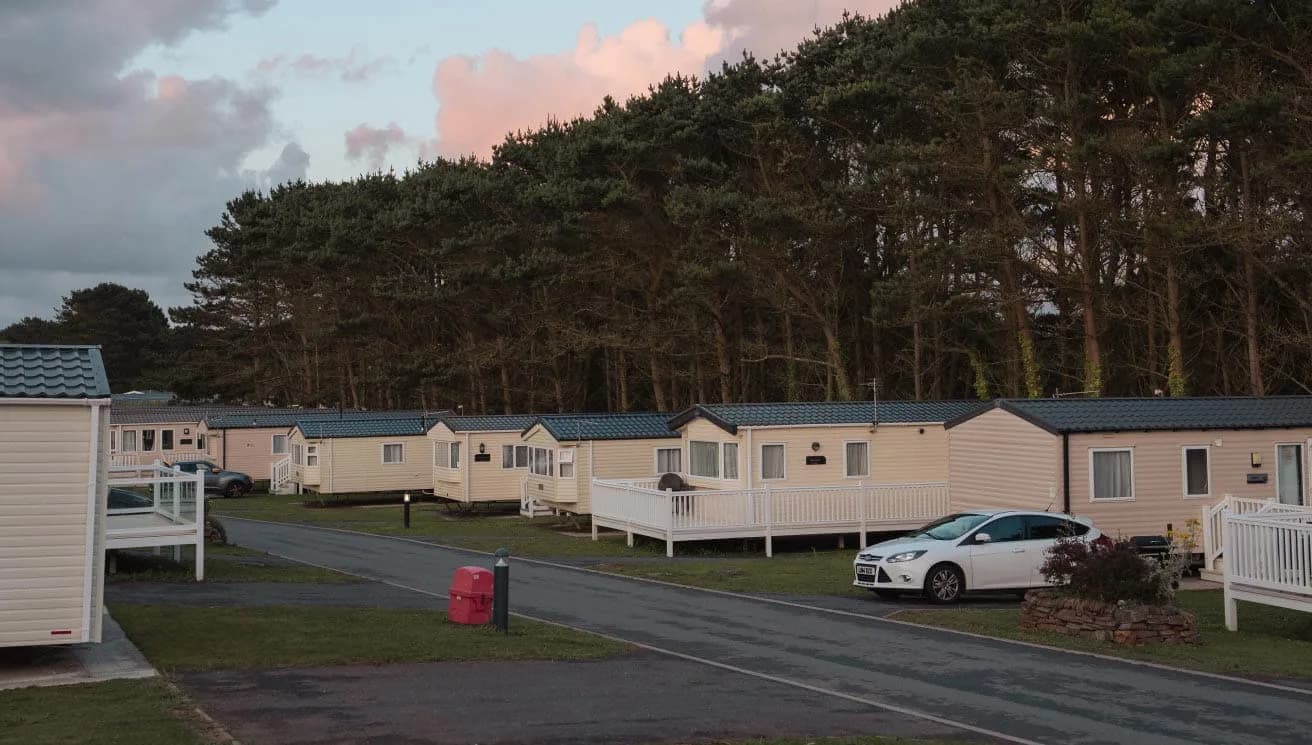 Static caravans and lodges at Mullion Holiday Park, Ruan Minor