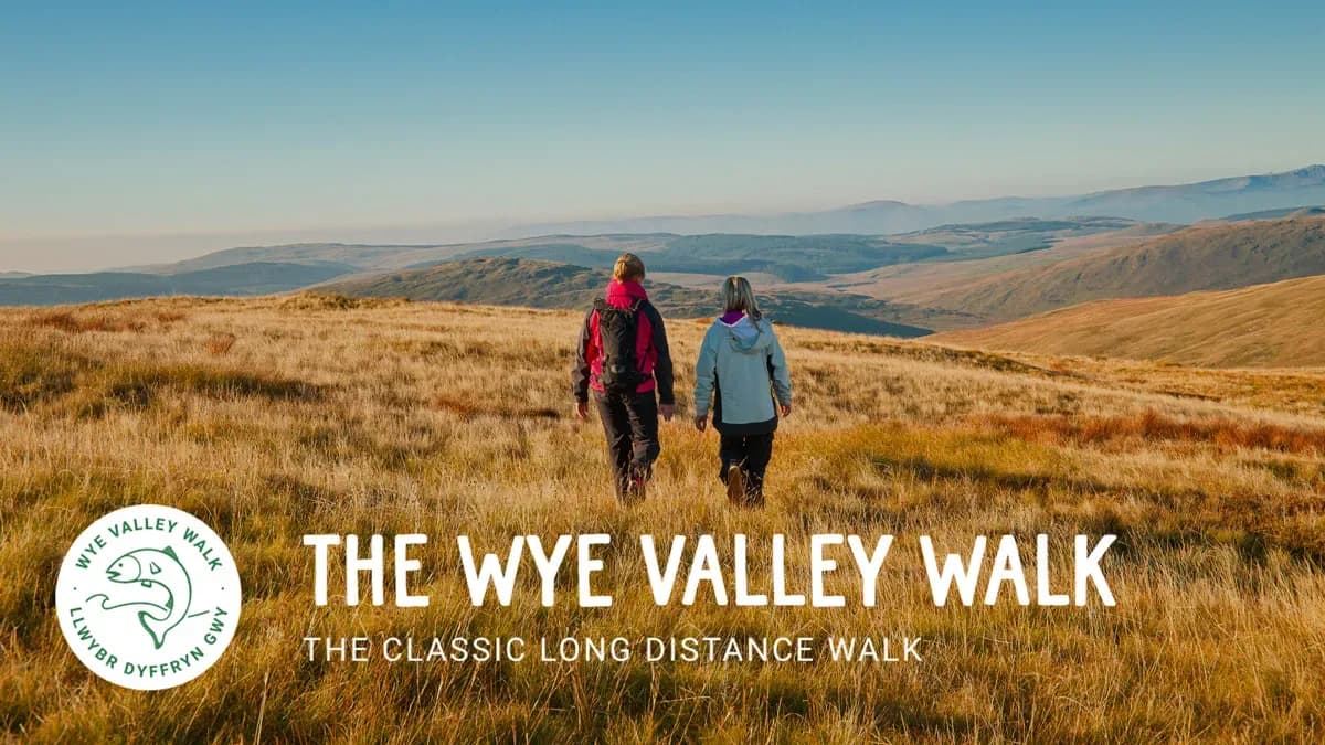 Riverside section of the Wye Valley Walk following the River Wye through the Wye Valley.