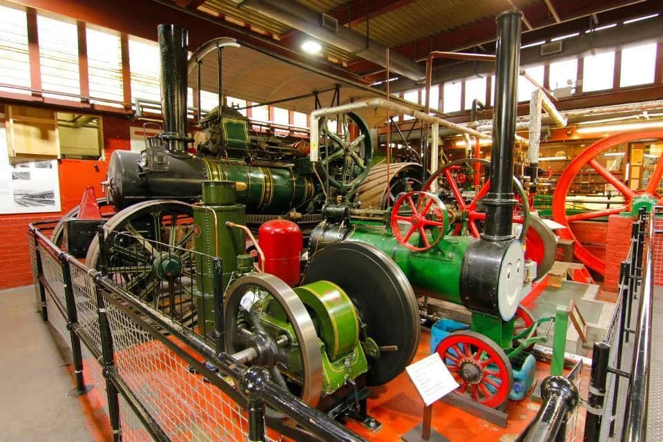 The engine hall at Nottingham Industrial Museum, Wollaton Hall - many exhibits work during live steaming days