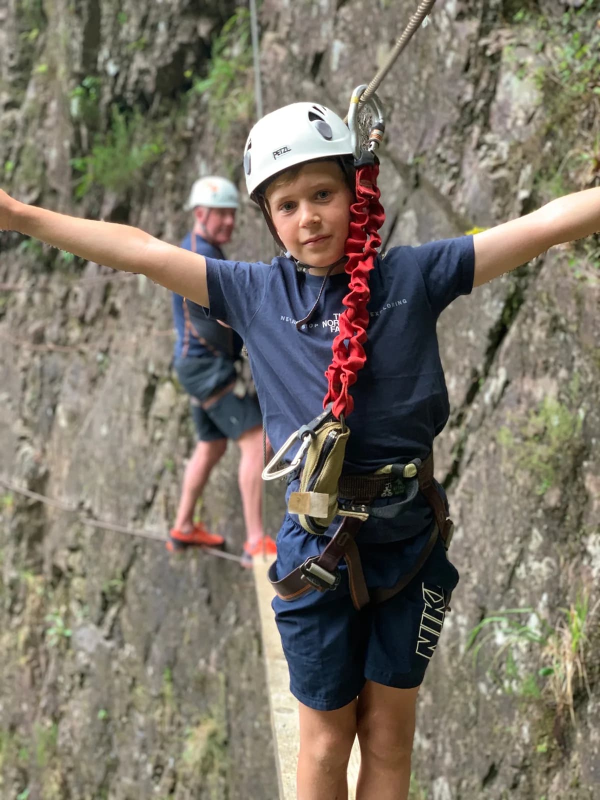 Climbing the Via Ferrata route at Kinlochleven