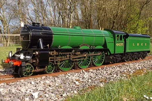 One-eighth scale replica of the Flying Scotsman locomotive at Eastbourne Miniature Steam Railway