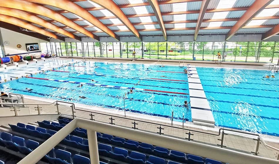The 50m Olympic-size swimming pool at K2 Crawley leisure centre, Crawley