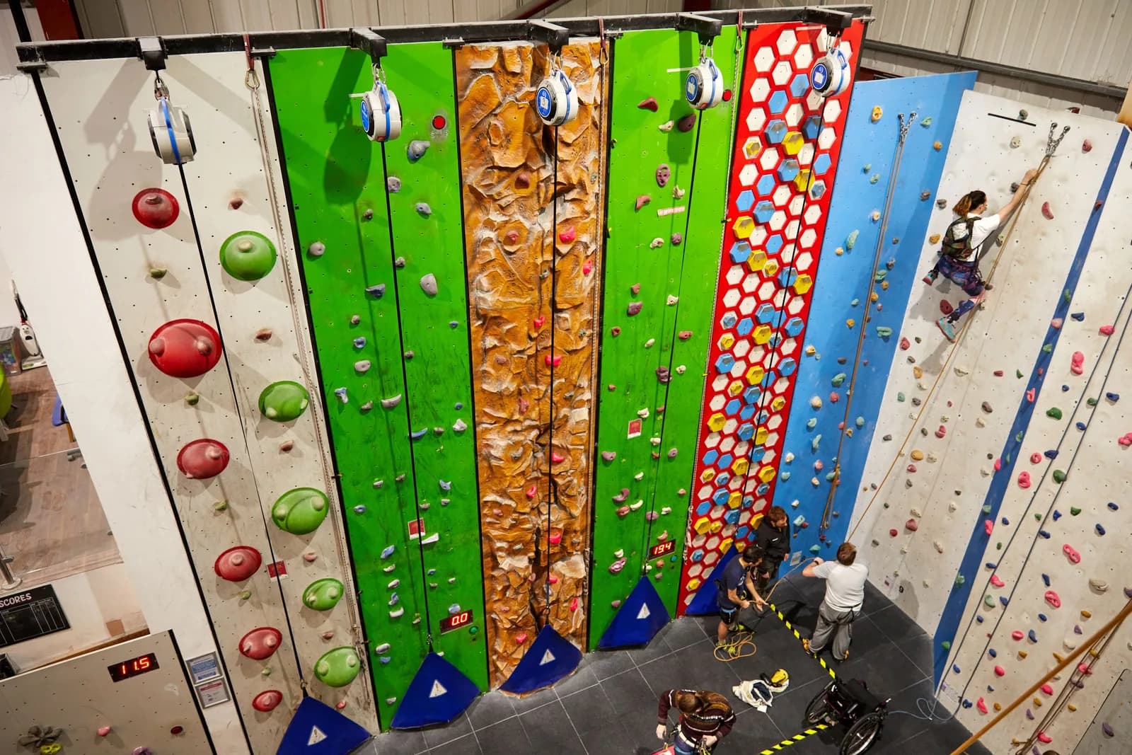 Children climbing on the roped walls at a High Sports Brighton holiday session