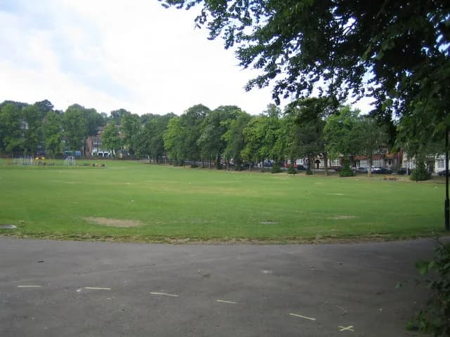 Brantwood Park, Luton - view from Dallow Road towards Brantwood Road and Ashburnham Road