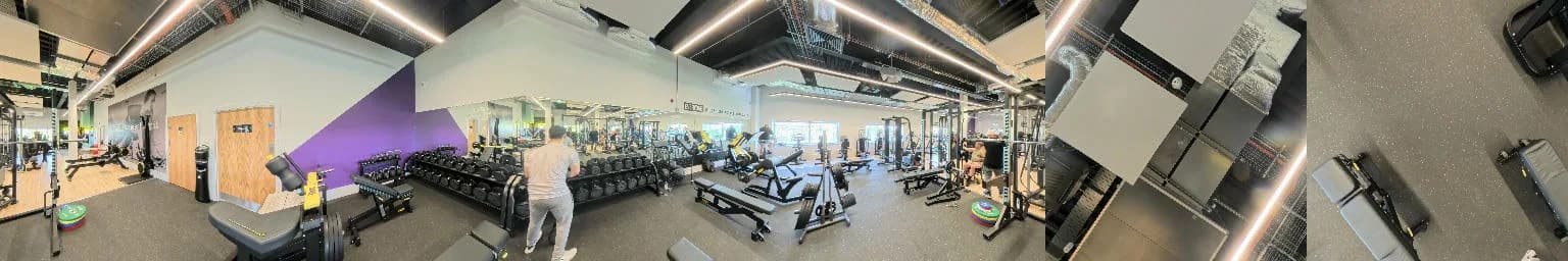 360-degree view of the gym at Sandy Leisure & Sports Centre