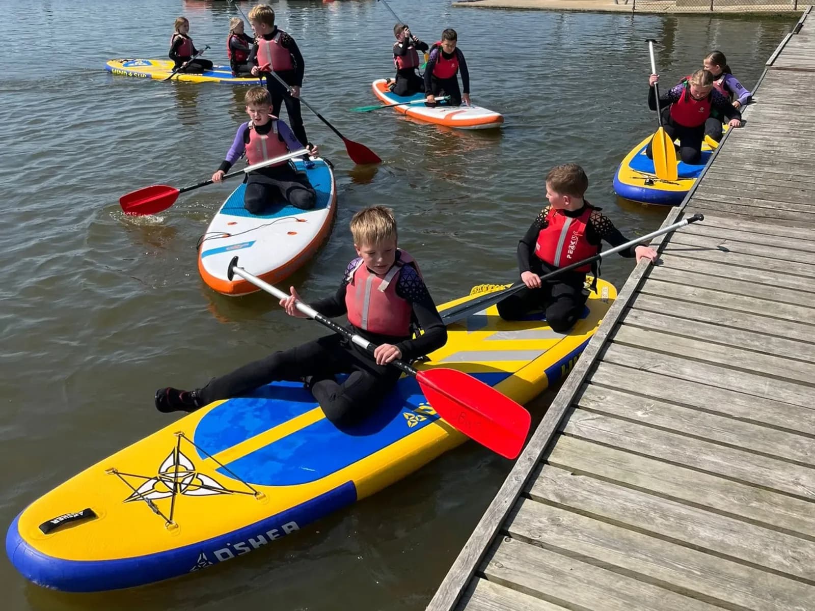 Paddleboarding on Oulton Broad at Oulton Broad Water Sports Centre