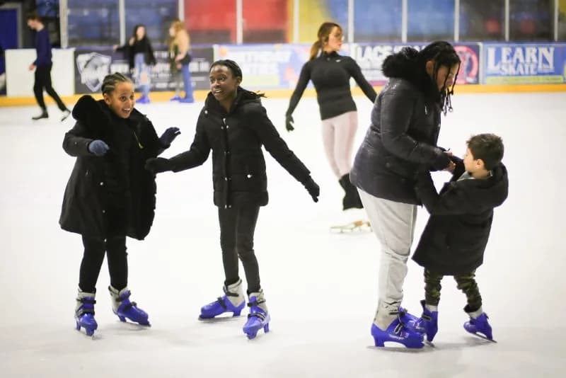 Ice skaters during a public skating session at Planet Ice Peterborough